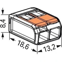 Resim Wago 221-412 2'li Çok Amaçlı Buat Klemensi (100 Adet) 