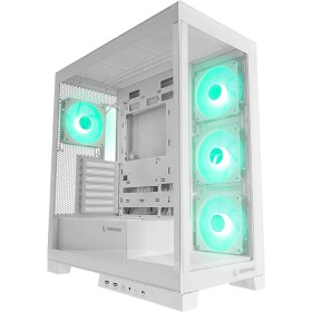 Resim Rampage HYDRA V2 WHITE Type-C+USB3.0 Temperli 4*ARGB Infinity Fan+Hub E-ATX Exclusive Gaming Kasa 