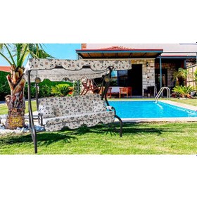 Resim Viphomeconceptltd Süngersiz Salıncak Minderi Kılıfı 3 Kişilik Kılıf Çapa Minder Beyaz 