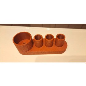 Resim Modern Diş Fırçalık Ve Macunluk Kahverengi 