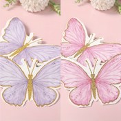 Resim 20 adet Zarif Kelebek Temalı Kağıt Peçete - Pembe ve Mor Altın Detaylarla, Duşlar, Düğünler, Doğum Günleri ve Parti Süslemeleri için Mükemmel, Parti Gereksinimleri | Şirin Dekor | Detaylı Kelebek Tasarımı, Kelebek Süslemeleri Halloween, Noel Etkinliği ve Parti Malzemeleri için 