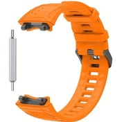 Resim Gaojunshop01 Amazfit T-rex 3 İçin Turuncu Silikon Kayış Dayanıklı Açılır Tokalı Spor Kol Bandı 