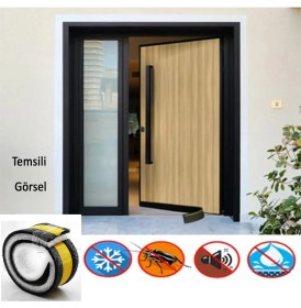 Resim Yapışkanlı Kapı Altı Eşik Süngeri Ince Köpük Soğuk Izolasyon Bandı Fitili 90 cm 5 Adet 