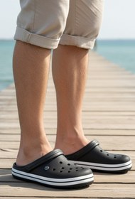 Resim Ekonomik Ayakkabı Sonimix Unisex Terlik – Hafif Kaymaz Tabanlı Günlük Bahçe ve Plaj Sandaleti Siyah 