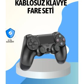 Resim Ps4 Uyumlu Kablosuz Oyun Kolu Ergonomik Çift Titreşimli - F579K674-U05579 