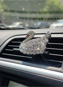 Resim ÇiçekAntalya Lüks Taşlı Taç Görünümlü Araç İçi Klima Izgara Süsü / Oto Broş / Gümüş Parlaklık 