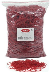 Resim Ekoset Kauçuk Paket Ambalaj Toka Para Lastiği 40Mm Kırmızı 1Kg 