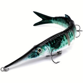 Resim 1 adet 24.99cm Deniz Balıkçılığı Yemi Büyük Balık Çok Segmentli Balık Ton Balığı Alabalık Yapay Yem Sert Yem 