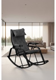 Resim Lumis Garden Relax Sallanan Sandalye, Metal Ayaklı Tv Koltuğu, Sallanan Tekli Koltuk Gri 