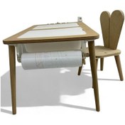 Resim Kumaşsız Aktivite Masa Sandalye Seti Bej 