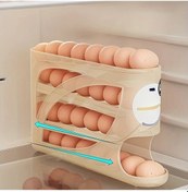 Resim Dashanshop Sarı 30 Yumurtalı 4 Katlı Tekerlekli Buzdolabı Yumurta Saklama Kutusu Dayanıklı Plastik Raf 