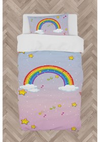 Resim Mekta Home Bebek Ve Çocuk Odası Seksek Ve Gökkuşağı Desenli Nevresim Takımı 