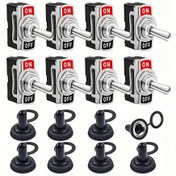 Resim 8 adet Toggle Anahtarı, SPST 2 Pinli Toggle Cadı 15A 250V, Tekne, Yat, Gemiler için Ağır Hizmet Tipi AÇIK KAPALI Anahtar 