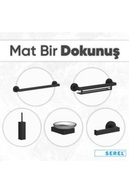 Resim Eca Serel Rita Banyo Havlu Bornoz Askısı Mat Siyah Paslanmaz- Pirinç 140112005S 