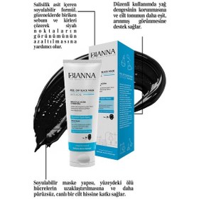 Resim Siyah Maske Karşıtı Salisilik Asit Soyulabilir Maske Siyah Nokta Karşıtı Cilt Eşitleyici-100ml Yüzmask 