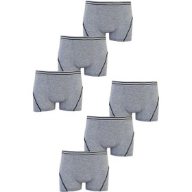 Resim Hepsine Rakip Tutku İç Giyim 6'lı Paket Erkek Çocuk Pamuklu Elastan Boxer Tec0133 Gri 