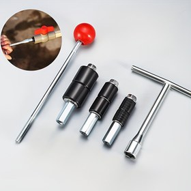 Resim Profesyonel Paslanmaz Çelik Sıcak Su Tıpası - Boru Tıpası Aracı Kiti T-Handle, Vida, Genişleme Başlığı ile Hızlı Tesisat Tamiri ve Ev İyileştirme, El Yapımı Metal, Tesisat Aksesuarı 