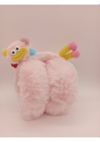 Resim Kervan Pazarı Çocuk Peluş Katlanabilir Figürlü Kışlık Kulaklık Pembe 