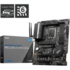 Resim MSI Pro Z690-a Wıfı Ddr4 Soket 1700 Ddr4 5200 (oc) Pcı-e Gen 5,m.2 2.5g Lan Wi-f Uyumlu 