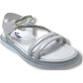 Resim Arzen Bebe 221-25 Anatomik Taşlı Cırtlı Kız Çocuk Sandalet 31-36 Beyaz 