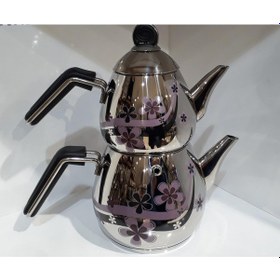 Resim Kahramanlar Damla Papatya Mini Boy Çelik Çaydanlık Takımı-Siyah 