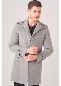 Resim Plt8391 Dewberry Erkek Palto-Gri-Gri 