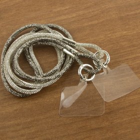 Resim Gümüş Taşlı Telefon Boyun Askısı 