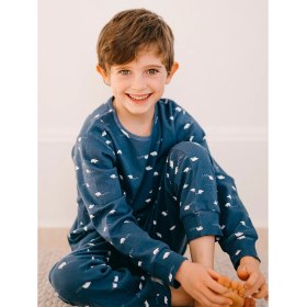 Resim Antebies Organik Lacivert Kutup Ayısı Erkek Çocuk Pijama Takımı 