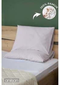 Resim 2'li Lila Yastık Kılıfı 50x70 Cm, %100 Pamuk,63tel Lila 