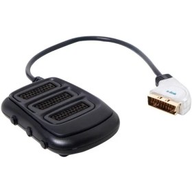 Resim S-Link Slx-Sc35 Scart To 3 Scart Çoklayıcı Metal Kasa Altın Uçlu Kablo 