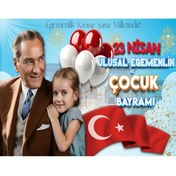 Resim Nişantaşı Grup 150x200 Kumaş Okul Panoları, Etkinlik Fon, 23 Nisan Panosu, 23 Nisan Kutlu Olsun Afiş 