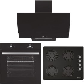 Resim Mfa 604 - Gls 640 - F17 Siyah Cam Ankastre Set 