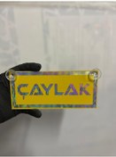 Resim Sarı Renk Üzeri Hologram Renk Çaylak Yazılı Vantuzlu Cam Süsü 