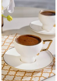 Resim Kelsey 6 Kişilik 12 Parça Porselen Kahve Fincan Takımı Gri 