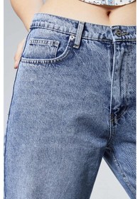 Resim Cedy Denım Yüksek Kalite Kadın Palazzo Yüksek Bel Cotton Jean Pantolon 