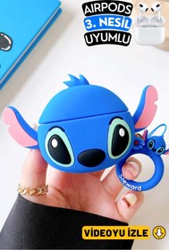 Resim EWEC 3. Nesil Uyumlu Mavi Stitch Figürlü Sevimli Koruyucu Silikon Kılıf 