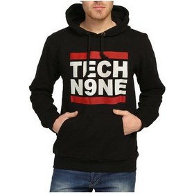 Resim Bant Giyim - Tech N9Ne Siyah Kapşonlu Erkek Sweatshirt 
