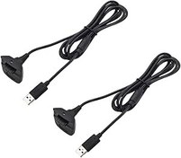 Resim DUNSIHUI 2 adet siyah USB şarj kablosu tel yedek şarj cihazı Xbox 360 / Xbox 360 ince tel daha az oyun denetleyicileri şarj ve oyun kiti USB şarj kablosu tel değiştirme 