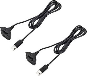 Resim DUNSIHUI 2 adet siyah USB şarj kablosu tel yedek şarj cihazı Xbox 360 / Xbox 360 ince tel daha az oyun denetleyicileri şarj ve oyun kiti USB şarj kablosu tel değiştirme 