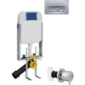 Resim Creavit Gömme Rezervuar Gr5001 + Mat Buton + Ac50l Stop Valf 3 Lü Gri 