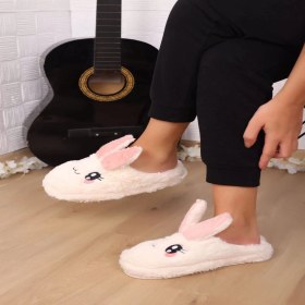 Resim Peluş Panduf Terlik Kadın Panduf Terlik Hayvanlı Panduf Tavşanlı Panduf 