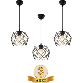 Resim Teknotrust 3 Adet Silvano Avize One Salon Mutfak Banyo Yatak Odası Çocuk Odası Antre Sarkıt Avize 