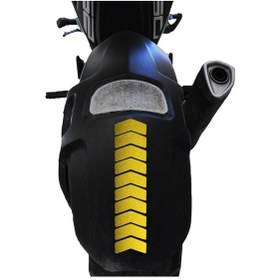 Resim Ok Tasarımlı Reflektif Sarı Çamurluk Kask Sticker Çınar Extreme 