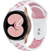 Resim Samsung Galaxy Uyumlu Watch İçin Spor Kordon 5-pro-4-klasik/aktif 2 40mm 44mm 45mm 23 White Powder 22mm Watch Band 
