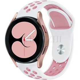 Resim Samsung Galaxy Uyumlu Watch İçin Spor Kordon 5-pro-4-klasik/aktif 2 40mm 44mm 45mm 23 White Powder 22mm Watch Band 
