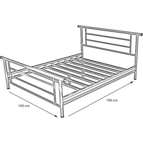 Resim Metalia Gm 412 Zambak Çift Kişilik Metal Karyola Beyaz 140X190 