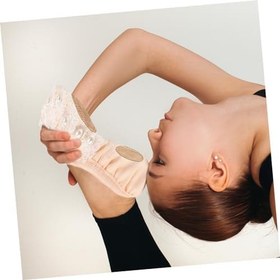 Resim Sosoport Kızlar İçin Bale Ayakkabıları - Yumuşak Tabanlı Dans Ayakkabıları Küçük Yoga Ayakkabıları Kız Bale Ayakkabıları 