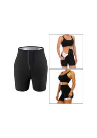 Resim Sauna-şort Model Korse Toparlayıcı Ve Sıkılaştırıcı Etkili Yüksek Bel Agraflı Sauna Termal Şort Siyah 