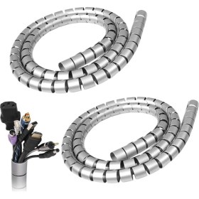 Resim Freedom Books 22 mm Gri 1 Metre Spiral Kablo Kanalı, Boru Tipi Kablo Düzenleyici, Kablo Toplayıcı Gizleyici, Kablo Kelepçesi, Kablo Tutturma Bağları (2 Adet) 