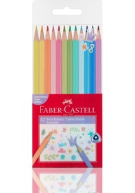Resim Faber-Castell Pastel Renkler Üçgen Boya Kalemi 12'li 